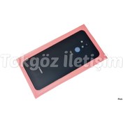 Resim Huawei Mate 20 Lite Arka Pil Batarya Kapağı Kamera Lensli Cam Siyah 