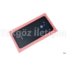 Resim Huawei Mate 20 Lite Arka Pil Batarya Kapağı Kamera Lensli Cam Siyah 