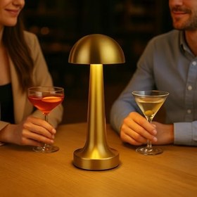 Resim Lotus Gold Şarjlı Dokunmatik Masa Lambası - LED Işıklı, 3 Renk Seçeneği, Taşınabilir ve USB Şarjlı, Şık ve Kompakt Tasarım, Yatak Odası, Çalışma Masası, Kafe ve Restoran Kullanımı İçin 