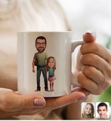 Resim Kişiye Özel Karikatürlü Baba-kız Tasarımlı Beyaz Kupa Bardak-1, Babaya Hediye, Babalar Günü Hediyeleri Kobitmeyencom31620 Bk Gift 