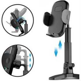 Resim Masaüstü Telefon Standı 360 Derece Dönebilen Başlıklı Ayaklı Telefon Tripodu 