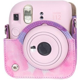 Resim Fujifilm Instax Mini 12 Makine Uyumlu Çok Renkli Deri Kılıf 
