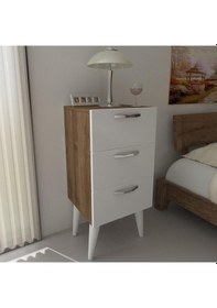 Resim Dekorister Bellini 3 Çekmeceli Şifonyer Beyaz-Ceviz 