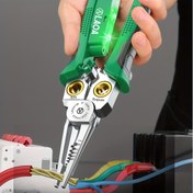 Resim LAOA 8'si 1 Arada Tel Çıkarıcı Pense ile Voltaj Testi, Metal Kablo Makası Kesme, Çekme, Kazıma, Sıkma Teller için, Şarj Edilemeyen Düğme Pili, Elektrik Ölçüm Fonksiyonu 