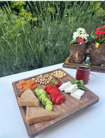 Resim Doğal Ahşap Sunumluk Standı , Ahşap Kek Standı , Ahşap Meyve Tabağı , Ayaklı Doğal Ahşap Ceviz 