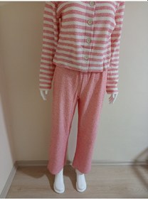 Resim Crop Kesim Çizgili Pijama Takımı Dowry Pembe 