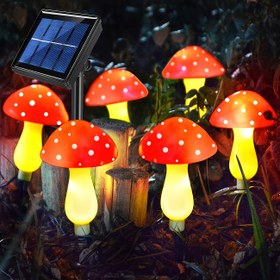Resim Güneş Enerjili Mantar Işıkları - 8/12/20 Mantarlı Bahçe Dekoru, 8 Modlu Kamp ve Festival Aydınlatması, Çim Alanları ve Karavan Dış Mekan Aydınlatma 
