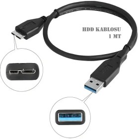 Resim USB 3.0 Taşınabilir HDD Harddisk Hard Disk Kablosu / 1 Metre / Micro USB -B / Hızlı Veri Aktarımı 