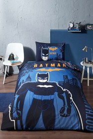 Resim Batman Gotham Tek Kişilik Lisanslı Fitted Çarşaf Çocuk Nevresim Takımı 