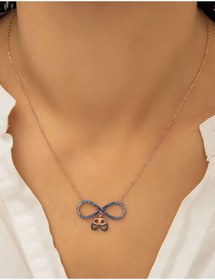 Resim Papatya Silver 925 Ayar Zirkon Taşlı Bebek Ayağı Sonsuzluk Gümüş Kolye 