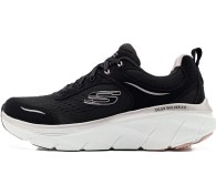 Resim Skechers D'lux Walker 2.0 Gradient Glam Memory Foam Leather Womens Sneaker Hafızalı Taban Hakiki Deri Kadın Günlük Spor Ayakkabı Siyah Siyah 