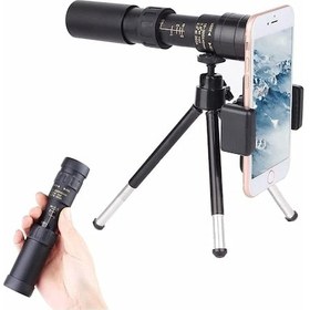 Resim 4k 10-300x40mm Süper Telefoto Zoom Monoküler Teleskop, Akıllı Telefon Tutucu, Tripod 