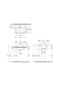 Resim Bocchi Lavita Lavabo Armatür Delikli 60 CM Parlak Beyaz 1127-061- 