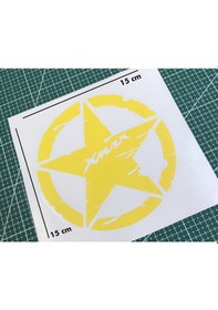 Resim Deeb Army Yamaha Xmax Yıldız Sticker Etiket Mat Sarı 2 Adet 