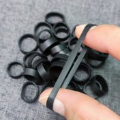 Resim 100 adet Siyah O Halkaları Esnek Kauçuk Bantlar Esnek Lateks Halkalar Ev Kırtasiye Ofis Paketi Esnek Bant 
