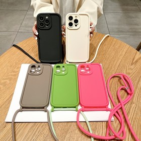 Resim Basit, Düz Renk, Mat Entegre Askı, Iphone 14/15 Pro/16 Pro Max için Uygun, 13/11/12 Pro Max Yumuşak Kenar Telefon için Dikey Çapraz Askı 