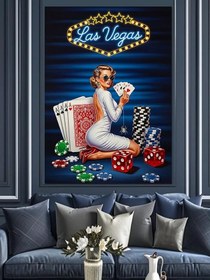 Resim Las Vegas Casino Posteri Dekoratif Kanvas - Mdf Ahşap Tablo 