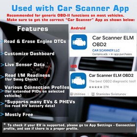 Resim Veepeak OBDCheck Plus Bluetooth OBD 2 Araç Tanı Cihazı 