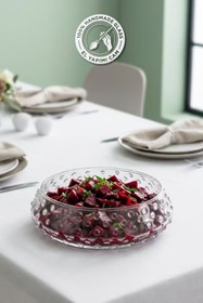 Resim Selen Concept Bubble Model Orta Boy El Yapımı Cam Salata ve Sunum Kasesi 