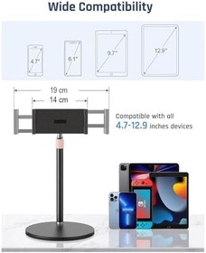 Resim The Wlue Ayarlanabilir Metal Telefon ve Tablet Standı, Masaüstü Tutucu, Yükseklik ve Açı Ayarlı 