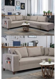 Resim Krem Loft Köşe Koltuk Takımı Krem 