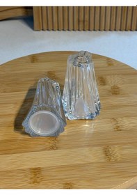 Resim Morponi 2'li Kristal Cam Tuzluk & Biberlik Şeffaf 