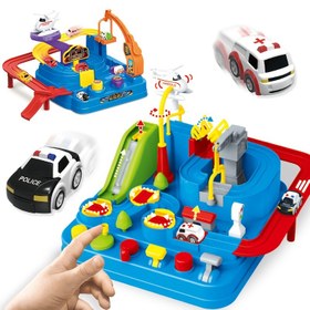 Resim Gençlerin Araba Macerası Kendin Yap Montaj Park Yeri Oyuncak Araba Bulmaca Etkileşimli Masaüstü Oyunu (Aksesuarlar Rastgele) 