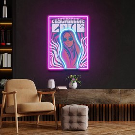 Resim Vintage Hippi Baskılı - Neon Tabela 