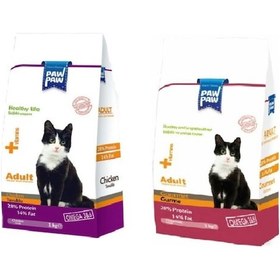 Resim Paw Paw Gurme Yetişkin Kedi Maması + Paw Paw Tavuklu Yetişkin Kedi Maması 2 x 1 KG 
