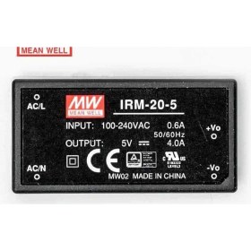 Resim Meanwell Irm-20-5 ,110V..220VAC 5VDC/4.0A Pcb Güç Kaynağı 