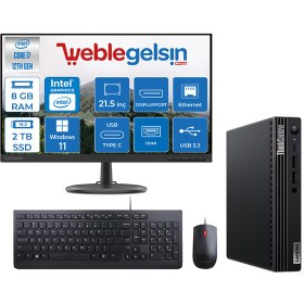 Resim Lenovothinkcentre M70Q Gen 3 Intel Core i7 12700T 8GB 2TB SSD Windows 11 Home Fhd 21.5 Mon Mini Masaüstü Bilgisayar TİNY11T30036TXM20 