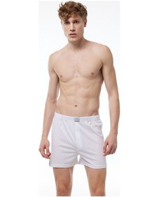Resim Malabadi Erkek Beyaz 3 Lü Paket Geniş Kalıp Büyük Beden Boxer %100 Pamuk Battal Boy 3m024 Beyaz 