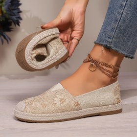 Resim Kadınlar için Slip-On Loaferlar - Yumuşak Nefes Alabilen Kumaş Üst & Kaymaz PU Taban, Günlük Rahat Ayakkabılar, Her Mevsim İçin Çok Yönlü Anne Sneakerları, Basit Slipons, Dayanıklı Taban, Modaya Duyarlı Kadınlar 