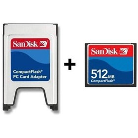 Resim Sandisk Pcmcıa-Cf Compact Flash Adaptör + 512Mb Compact Flash Kart 