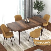 Resim Canisa Concept Kor Serisi Barok Ahşap Desen 70X114 Açılabilir Mutfak Masa Takımı, 4 Adet Sandalye 