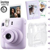 Resim Fujifilm Instax Mini 12 Fotoğraf Makinesi + 10'lu Film + Mini Albüm + Şeffaf Kılıf Seti Lila 