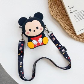 Resim Mickey Mause Oturan Minnie Bozuk Para Cüzdanı Çanta Çocuk Cüzdan Küçük Para Kutusu Omuzdan Askılı Çanta 