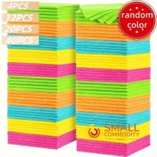 Resim 40 adet/20 adet/12 adet mikrofiber temizlik bezi, ev işleri ve mutfak için 5 renk karışık (yeşil/mavi/sarı/turuncu/pembe), yeniden kullanılabilir, rastgele renk seçimi 