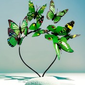 Resim Canlı Renkli Kelebeklerle Ayarlanabilir Kelebek Saç Bandı - Halloween, Kostüm Partileri & Peri Temalı Etkinlikler için Elastik Telli Tasarım - Yumuşak Koruyucu Başlık Aksesuarı, Kelebek Saç Aksesuarları, Parti Başlığı, Cilt Dostu 