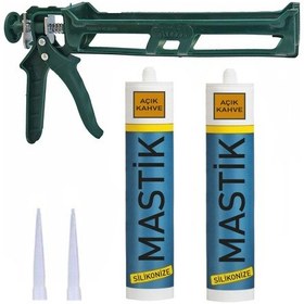 Resim Aletçantam Çekomastik Seti -2 Adet Kahve Silikonize Mastik + Sili Açık Kahve Açık Kahve 