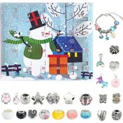 Resim 2023 Noel Advent Takvimi Kendin Yap Moda Bilezik Seti, Boncuklu Ve Tılsımlı 24 Günlük Takı Yapımı Kiti B 