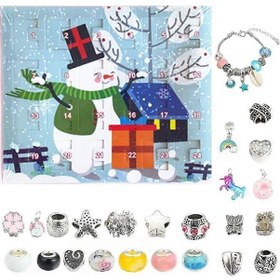 Resim 2023 Noel Advent Takvimi Kendin Yap Moda Bilezik Seti, Boncuklu Ve Tılsımlı 24 Günlük Takı Yapımı Kiti B 