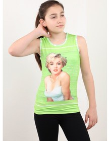 Resim Toontoy Kids Toontoy Kız Çocuk Atlet Marliyn Monroe Baskılı Taş İşlemeli Yeşil 