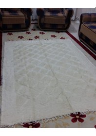 Resim Siirt Çift Kişilik Tiftik Battaniyesi Beyaz 