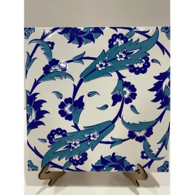 Resim Armada Çini 20x20 Cm Ac 32 Selçuklu Mavi Beyaz Kütahya Çini Karo 