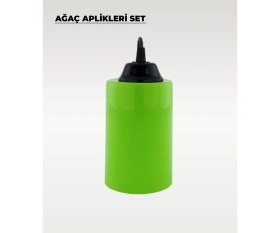 Resim Yeşil Silindir Ağaç Feneri Seti - 6 Adet, Sarı Işık, Kablo, Fiş ve Bantli 