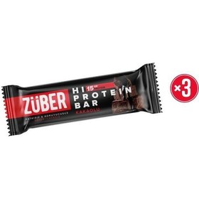 Resim Züber Yüksek Protein Bar Kakaolu 45g X 3 Adet 