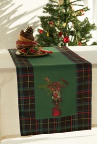 Resim AYSHome Yeşil Ekose Yılbaşı Runner 