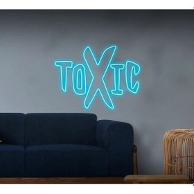 Resim Toxıc Yazılı Neon Tabela Turkuaz 