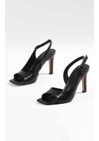 Resim Paris Siyah Desenli İnce Topuklu Ayakkabı Z103-siyah Siyah 